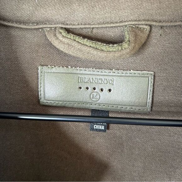 Blank NYC Shacket Women Olive Fleece Plush Jacket size medium - Picture 4 of 8